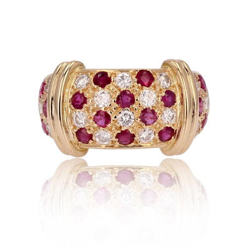 Bague 48 Bague jonc pavée de rubis et diamants 58 Facettes 23-137