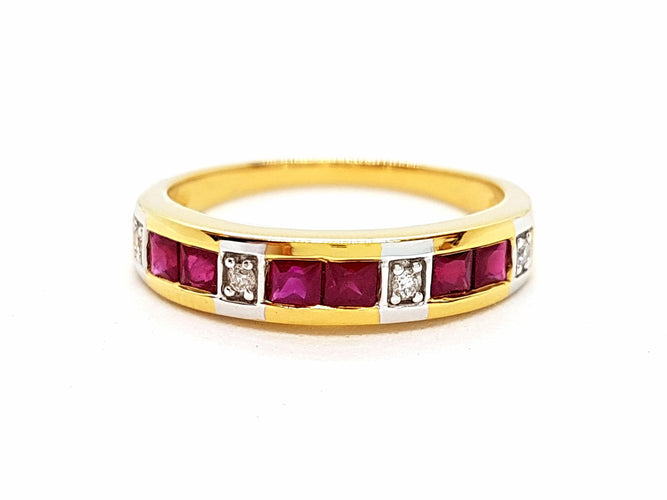 Bague 56 Bague Or jaune Rubis 58 Facettes 06319CD