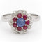 Bague 57 Bague Marguerite Or blanc Saphir 58 Facettes 1628715CN