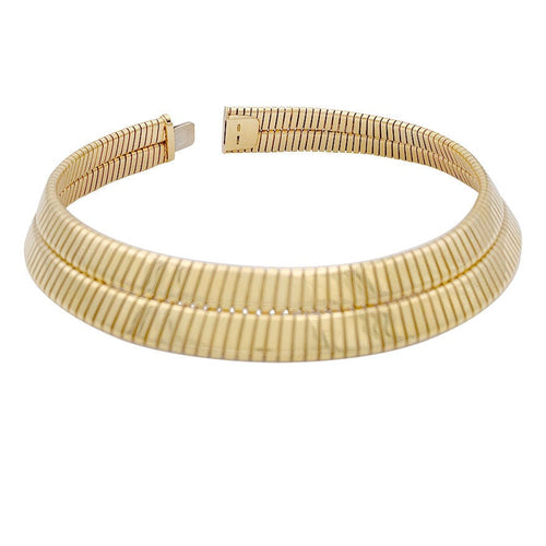 Collier Collier Bulgari vintage, "Tubogas", or jaune. 58 Facettes 32914