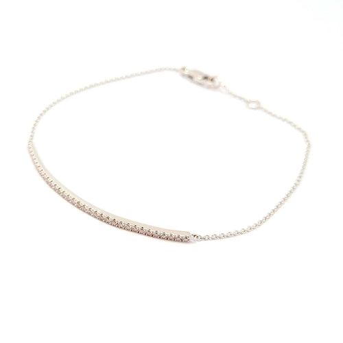 Bracelet Bracelet barrette or blanc diamants 58 Facettes