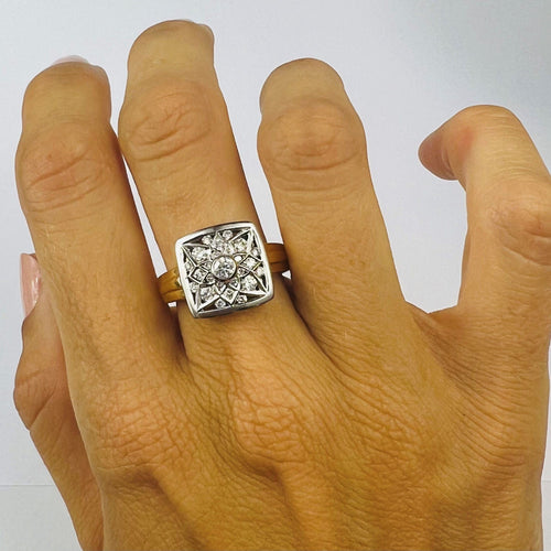 Bague 57.5 Bague 2 Ors Diamant 58 Facettes 20400000701