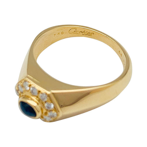 Bague 54 Bague Cartier or jaune diamants et saphir. 58 Facettes 31678