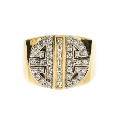 Bague 59 Bague Chevalière diamants 58 Facettes 11376