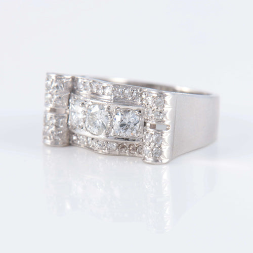 Bague Bague Tank Platine Diamants 58 Facettes 1