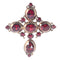 Pendentif Or, grenats Croix Badine 58 Facettes 22354-0097