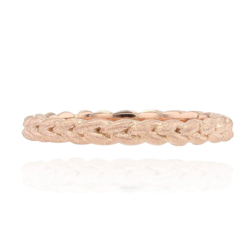 Bague 50 Alliance tresse ciselée or rose 58 Facettes TRE2.0R