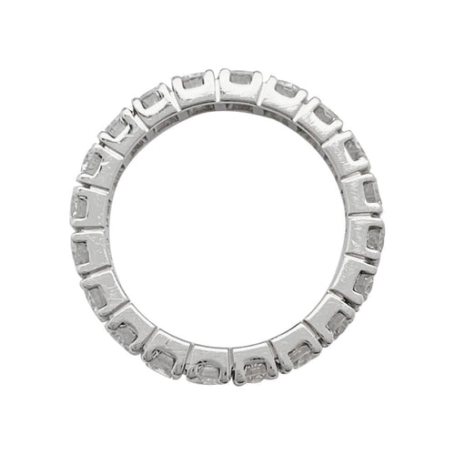 Bague 53 Alliance or blanc, diamants. 58 Facettes 30906