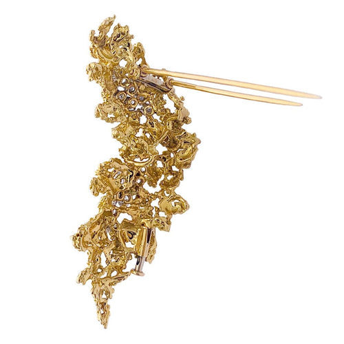 Broche Broche vintage Boucheron, or jaune, platine et diamants. 58 Facettes 32908