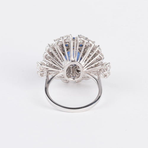 Bague Bague cocktail en diamants et saphir cabochon 58 Facettes