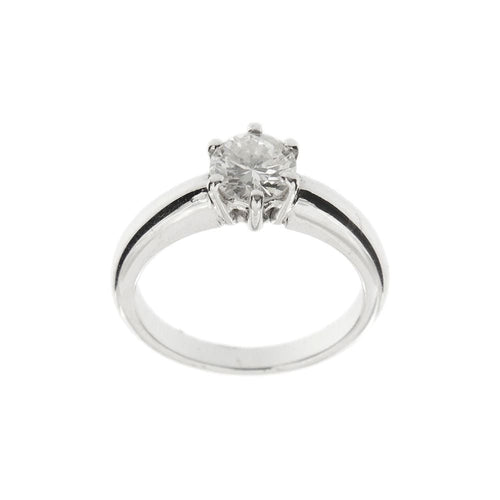 Bague 54 Bague solitaire Or blanc Diamant 58 Facettes 4114