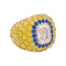 Bague 52 Bague or blanc, diamant brun 2,57 carats, pierres de couleurs. 58 Facettes 33323