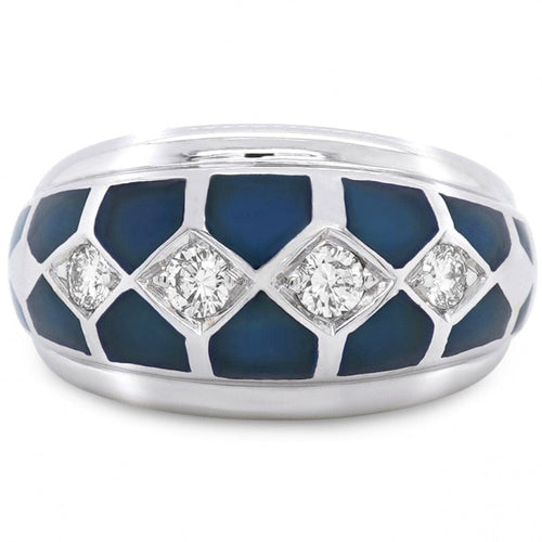 Bague 51 Solitaire Korloff or gris diamants 58 Facettes 31E 00105