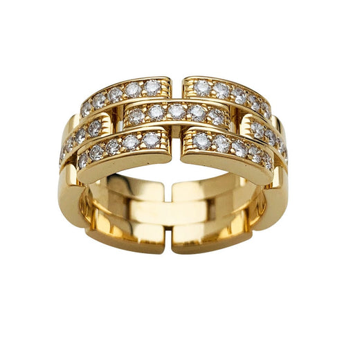 Bague 54 Bague Cartier "Maille Panthère" or jaune et diamants. 58 Facettes 31001