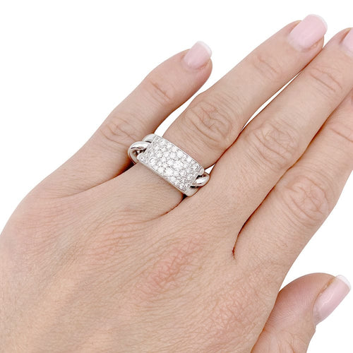 Bague 52 Bague Dior, "Gourmette", or blanc et diamants. 58 Facettes 33190