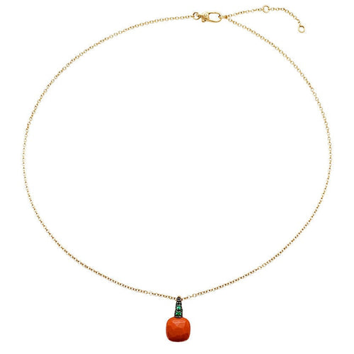 Collier Collier Pomellato, "Capri", or rose, corail, tsavorites. 58 Facettes 30912