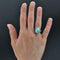 Bague 53 Bague turquoise diamants monture feuillagée 58 Facettes ANTURCH