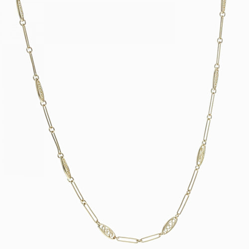 Collier Chaîne or jaune maillons filigranés 58 Facettes 19-458B