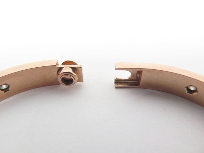 Bracelet bracelet CARTIER love 17 cm en or rose 18k 10 diamants 0.96 ct 58 Facettes 253427