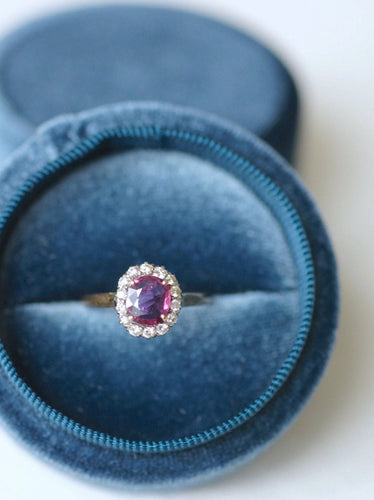 Bague marguerite saphir rose et diamants 58 Facettes