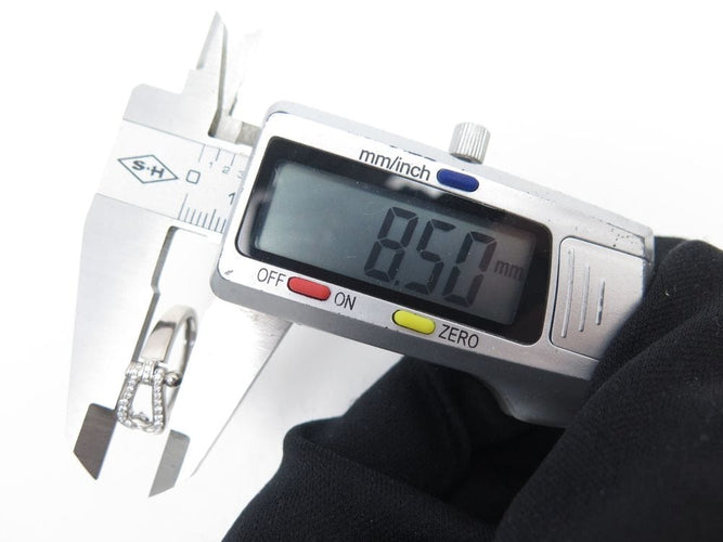 Bague 56 bague FRED force 10 mm 4b0379 taille 56 or blanc 18k & diamants 0.2ct 58 Facettes 253861