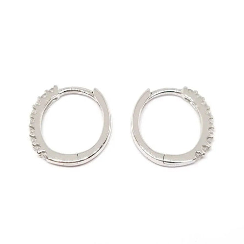 Boucles d'oreilles Boucles d'oreilles créoles diamants or blanc 58 Facettes