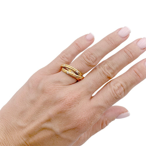 Bague 54 Bague Cartier, "Constellation", or jaune et diamants. 58 Facettes 33038
