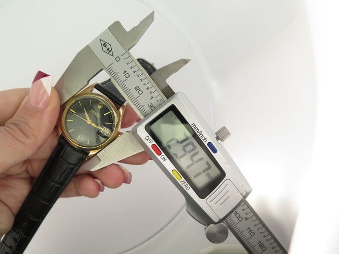 Montre vintage montre ROLEX oysterdate precision 29 mm mecanique plaque or & cuir 58 Facettes 247061