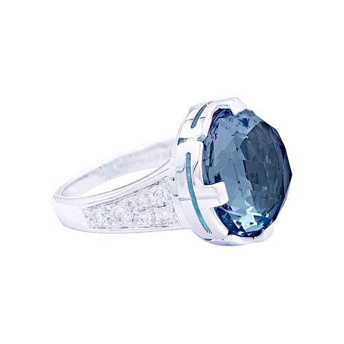 Bague 54 Bague Bulgari "Parentesi Cocktail" en or blanc, topaze bleue et diamants. 58 Facettes 33375