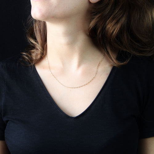 Collier Chaîne maille gourmette alternée limée 58 Facettes CVCH12