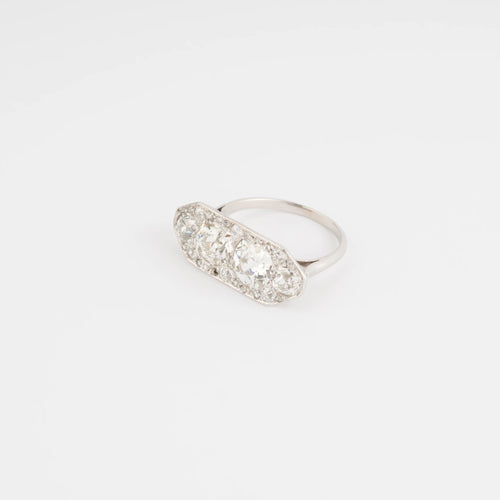 Bague Bague Art Déco rectangulaire Diamants 58 Facettes 1