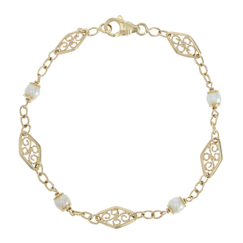 Bracelet Bracelet en or perles et filigranes 58 Facettes CVBR20