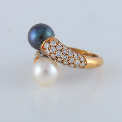 Bague 54 Van Cleef & Arpels - Bague Toi & Moi Perles & Diamants 58 Facettes