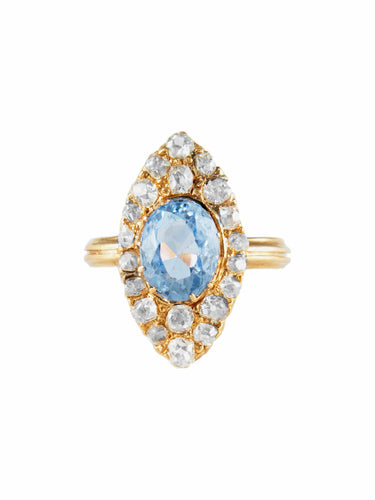 Bague Bague marquise saphir diamants. 58 Facettes