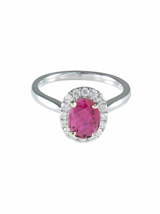 Bague 52 Bague Marguerite Rubis Diamants 58 Facettes