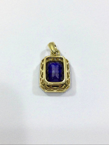 Pendentif Pendentif Or Diamants et Saphir synthétique 58 Facettes