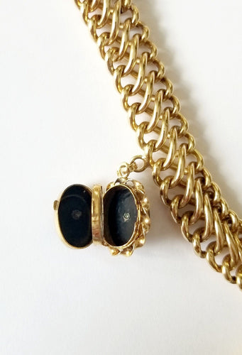 Bracelet Bracelet maille américaine or jaune et breloques 58 Facettes