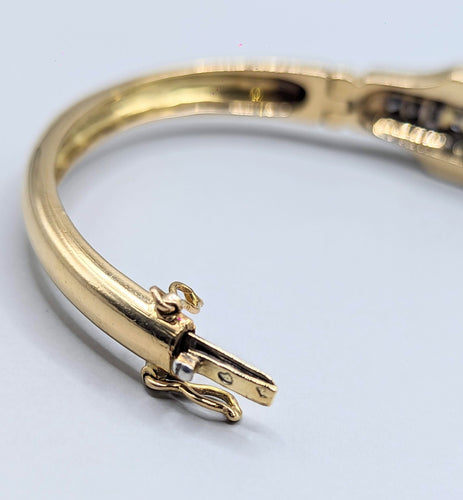 Bracelet Bracelet jonc or jaune et diamants 58 Facettes