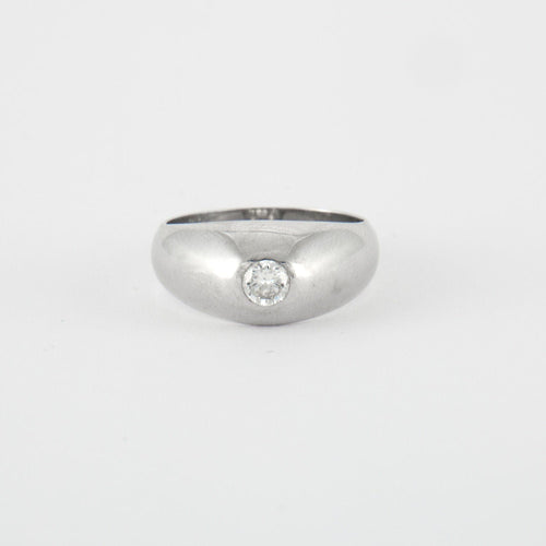 Bague 51 Bague jonc anglais or blanc diamant 58 Facettes