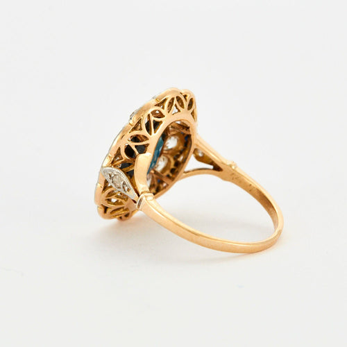 Bague 53.5 Bague Art Déco Marguerite Saphir Diamants 58 Facettes 230280