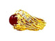 Bague 53 GILBERT ALBERT. Bague or jaune, rubis et diamants 58 Facettes