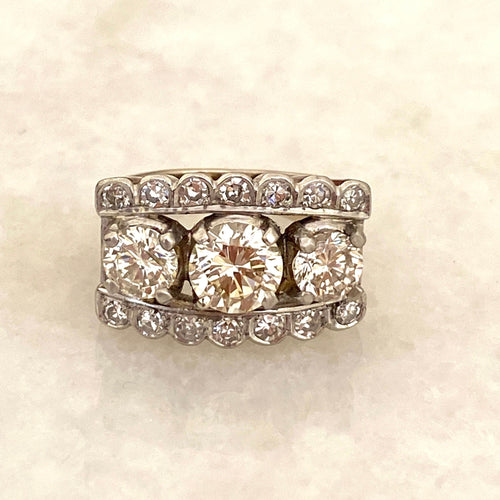 Bague Bague d'inspiration Tank TRIO 58 Facettes