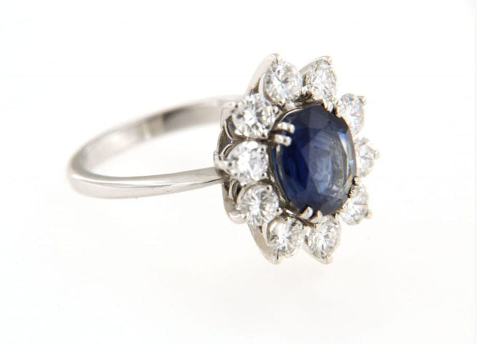 Bague Bague en Or blanc, saphir, Diamants 58 Facettes 5956b