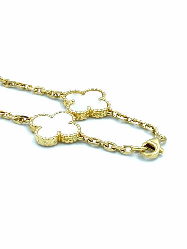 Collier Van Cleef & Arpels. Collier Alhambra Vintage or jaune nacre 58 Facettes