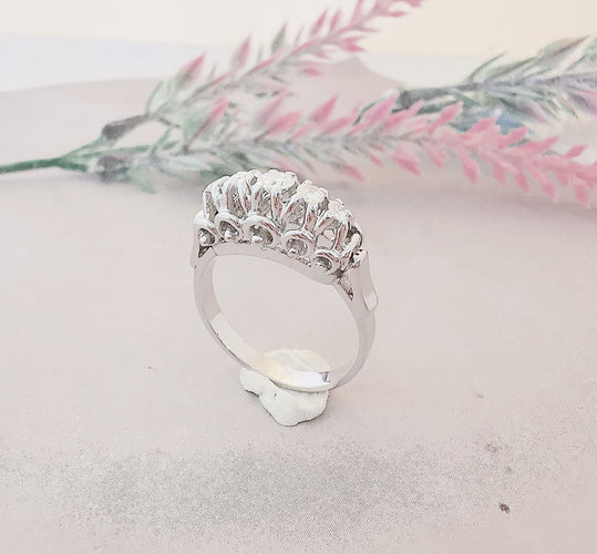 Bague Bague Jarretière Diamants Or Blanc et Platine 58 Facettes AA 1479