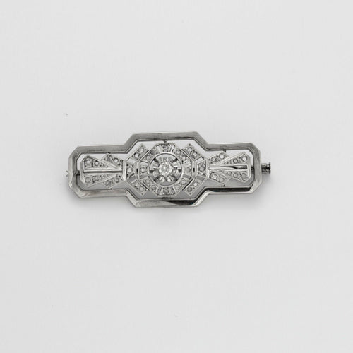 Broche Petite broche Art Déco or platine diamants 58 Facettes