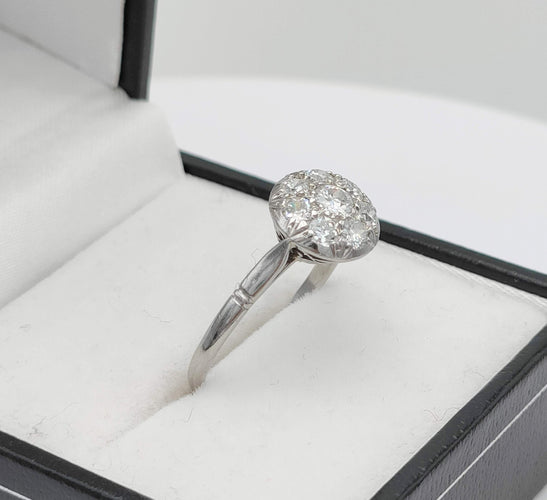 Bague 54 Bague Art Déco Platine Diamants 58 Facettes