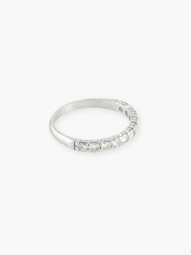 Bague 52 ALLIANCE DEMI TOUR EN OR BLANC ET DIAMANTS 58 Facettes 160019