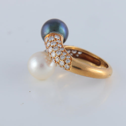 Bague 54 Van Cleef & Arpels - Bague Toi & Moi Perles & Diamants 58 Facettes