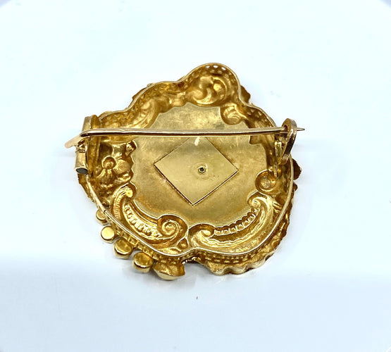 Broche Broche Or Perles fines, Napoléon III 58 Facettes AB210